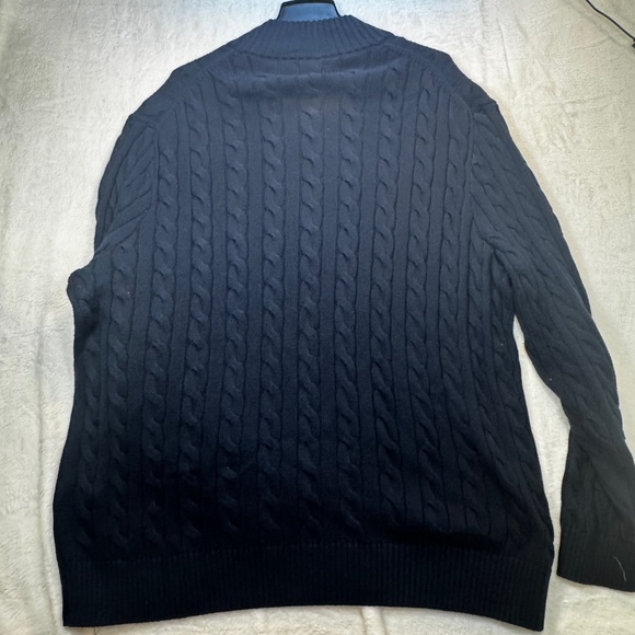 Polo Ralph Lauren Sweater Mens Size 3XLT Navy Cable Knit Quarter Zip Preppy - Picture 11 of 11